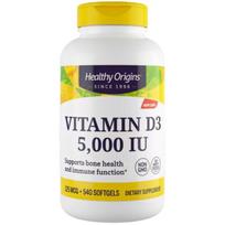 Healthy Origins Vitaminas D3 5000 TV - 540 minkštųjų kapsulių