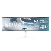 Monitorius Arozzi Nova AZ-NO-49TUW165-WT 49" VA UWQHD 5120x1440 165Hz 350cd/m² aukščio, pasukimo, palenkimo reguliavimas