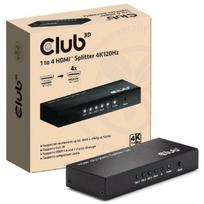 Club3D HDMI skirstytuvas CSV-1385 4 prievadai, 4K 120Hz, metalinis korpusas, išorinis maitinimo šaltinis 100-240VAC 5V-2A