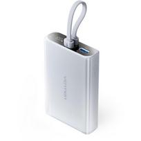 Vention Power Bank FHZM0 10000 mAh, 3.85 V, 1 x USB Type-A, 1 x USB Type-C, 3 A, pilkas