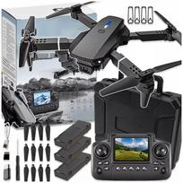 Dronas su LCD valdikliu, 2 kameromis, 115 g, Wi-Fi, 3 akumuliatoriai, 300 m, optinis srautas E88LCD