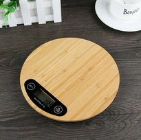 Virtuvinės svarstyklės Elektroninė medinė virtuvės skalė 5kg bambuko
