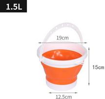Silikoninis sulankstomas kibiras 1.5L - oranžinis ir baltas