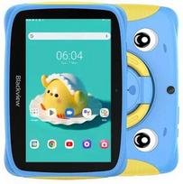 Planšetė Blackview Tab 3 Kids, Mėlyna, 7 colių HD 1024x600, 7731E keturių branduolių 1,3 GHz procesorius, priekinė 0,3 MP; galinė 2 MP kamera, 2GB / 32GB, 3280 mAh baterija, be įkrovimo „Doke 3.0 Go“ („Android 13“), „Wi-Fi“ versija, 802.11 b/g/n (2,4 GHz), Mėlyna