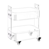 Akrilinė staliukas su ratukais, 2 aukštai