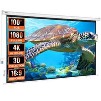Elektrinis projektoriaus ekranas 100 colių UHD