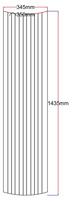 Dušo kabinos šoninis stiklas lenktas 345x1435 (350 mm) skaidrus dekoras 4.36.