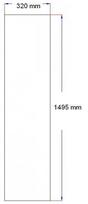 Dušo kabinos šoninis stiklas tiesus 320x1495 mm šinšil 8.10