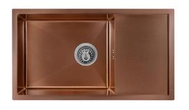 Nerūdijančio plieno plautuvė D7844H BRONZE su sifonu