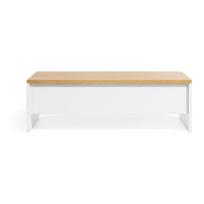 Kavos staliukas baltos spalvos/natūralios spalvos iš ąžuolo 60x110 cm Abilen – Kave Home