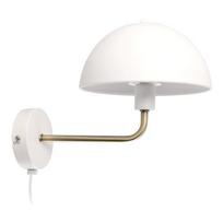 Baltos ir aukso spalvos sieninis šviestuvas Leitmotiv Bonnet, aukštis 25 cm