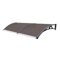 Polikarbonato stogelis su lataku 930x3000 mm tamsintas, juodi laikikliai