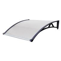 Polikarbonato stogelis su lataku 930x1500 mm skaidrus, juodi laikikliai