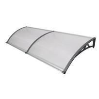 Polikarbonato stogelis su lataku 930x3000 mm skaidrus, juodi laikikliai