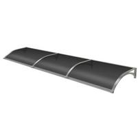 Aliuminis stogelis su lataku 980x4500 mm pilki laikikliai : Dangos spalva - Skaidri (bespalvė)