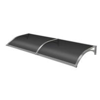 Aliuminis stogelis su lataku 980x3000 mm pilki laikikliai : Dangos spalva - Skaidri (bespalvė)