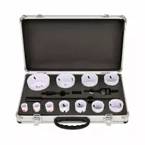 AWTOOLS BIMETALINIAI GRĘŽTUVAI, 19–76 mm, 15 vnt., BLACK LINE, METALINIS KREPŠYS