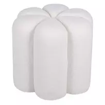 Minkštas pufas „Quad“, baltas, bouclé