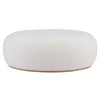 Minkštas pufas „Stone“, baltas, apvalūs kontūrai