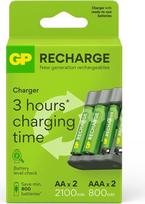 Gp Batteries GP - Recharge Battery Charger, B441 (USB), incl. 2 x AA 2100 mAh + 2 x AAA 800 mAh Batteries