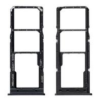 SIM kortelės laikiklis Samsung A125 A12/A127 A12S juodas originalus (originalus komplektas)