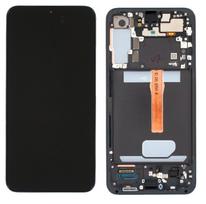 LCD ekranas Samsung S906 S22 Plus su jutikliniu ekranu ir rėmeliu juodas originalus (originalus komplektas)