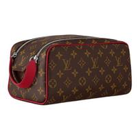 Louis Vuitton Dopp Kit Letter Logo Zipper Closure Leather Toiletry Bag Men toiletry bag Red Brown M12640 Basic Set (Bag+Dust Bag)