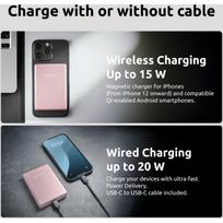 Intenso Power Bank 7344033 10000 mAh, 15 W belaidis įkrovimas, 20 W USB-C PD, MagSafe suderinamas, rožinė