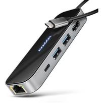 Axagon USB centras HMC-6GLN 6in1, 1x HDMI, 1x RJ-45, 1x USB-C, 2x USB 5Gbps, 20 cm maitinimo laidas