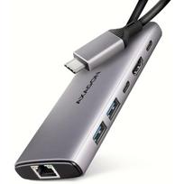 Axagon USB centras HMC-6G2L 10Gbps, 2x USB-A, 1x USB-C, 1x HDMI, 1x RJ-45, 0.15m maitinimo laidas