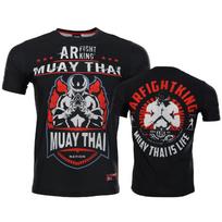 „Muay Thai“ grafiniai marškinėliai, vyriški vasariniai kvėpuojantys greitai išdžiūstantys marškinėliai, bėgimo treniruoklių salė trumpomis rankovėmis, lauko bokso imtynių sportiniai kostiumai S balta