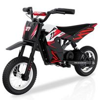 RCB vaikiškas elektrinis motociklas 300 W – 25 km/h – 12 colių padangos – 17 km atstumas – reguliuojamas vairas – raudonas