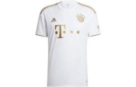 adidas 22-23 išvykos Bayern marškinėliai su spaudiniu, apvalia apykakle, futbolo L balta