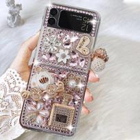 Blizgantis deimantinis kalnų krištolo dėklas Samsung Z flip 5 3 Z fold 4 S22 S21 ultra S20 A13 A33 A53 A12 A22 A32 A52/Iphone 14 13 12 11 pro max/Redmi 10 9 9A Samsung Z flip 5 rožinė