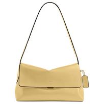 „Coach Chelsea 30“ logotipo užsegimas natūralios odos per petį, didelė moteriška rankinė, žalvario spalvos, vanilės spalvos, CDS58-B4VN. Basic Set (Bag+Dust Bag) beige