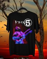 Retas John 5 dainininkas Gitaristas Trumpomis Rankovėmis Medvilninis Juodas Visų Dydžių Marškinėliai Unisex T-Shirt S