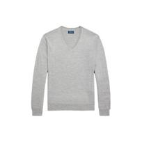 Polo Ralph Lauren SS23 Vienspalvis Laisvas V formos iškirptės ilgomis rankovėmis megztinis Vyriškas megztinis Pilkas MNPOSWE16821117-020 M white