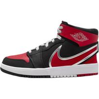 Jordan Air  1 Mid RM Easy On Comfortable Simple Shock Absorption Support High Top Casual Shoes Kids Sneakers Black Red FQ1281-006 35.5