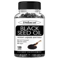 Juodųjų sėklų aliejus (Šalto spaudimo) 1000 mg 120 minkštų kapsulių Maisto papildas 120 Capsules