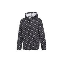 Adidas Originals Trefoil Spausdinimas Visame Paviršiuje Sportinis Laisvalaikio Vėjuotas Striukė su Gobtuvu Vyriška Viršutinė Apranga Juoda DH4796 XL