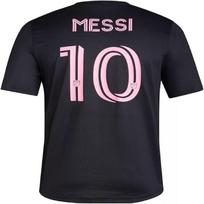 adidas Lionelio Messi Inter Miami CF #10 moteriški žaidėjo vardo ir numerio marškinėliai (Juoda, Didelis) S įvairiaspalvis