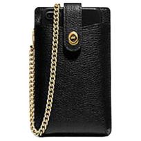 Coach Turnlock Poliruotas akmens rašto odinis telefono dėklas Mini moteriškos rankinės Juoda 93979-B4BK Black