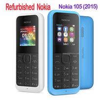 Atnaujintas atrakintas originalus „Nokia 105“ (2015 m)  Mobilusis telefonas su viena SIM kortele / dviem SIM kortelėmis RM-1134 No charger juoda