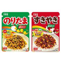 Marumiya japoniškų furikake ryžių prieskonių rinkinys, Noritama (Kiaušinis) ir Sukiyaki (Jautiena) Skonis, autentiški ryžių priedai, 2/6/10 pakelių