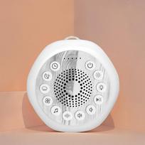 White Noise Machine Portable Sleep Sound Machine with Night Light Baby Sleep Aid 10 Calming Sounds USB Rechargeable Compact Design balta