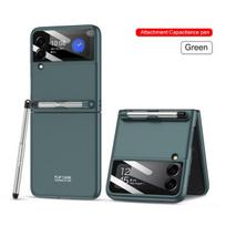 Su Pen Slim Fashion telefono dėklu, skirtu Samsung Galaxy Z Flip3 5g Flip 3 lęšių apsauginiu dangteliu, skirtu Samsung Z Flip 3 dėklams for Galaxy Z Flip 3 violetinė