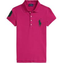 Polo Ralph Lauren Didelio žirgo siuvinėtas briaunotas tamprios tinklinės medžiagos polo marškinėlis Vaikų viršutiniai drabužiai 313978966-001 M