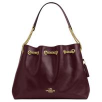Coach Evelyn 34  odinis krepšys su auksine sagtimi, didelis, moteriškas, bordo spalvos krepšys, CCZ79-IMORX Basic Set (Bag+Dust Bag)