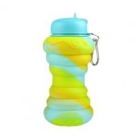 600ML Folding Water Cup Large Caliber Doughnut Shape Sport Bottle Drop-resistant Portable Water Cup Daily Use