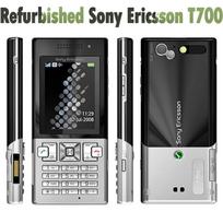 Atnaujintas originalus Sony Ericsson T700 mobilusis telefonas su 3MP kamera, 3G, 1 SIM kortele No charger sidabras/juoda